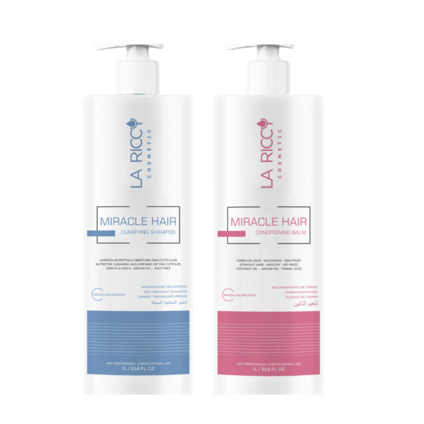 Alisamento Orgânico - Miracle Hair - Kit Shampoo 1L e Bálsamo 1L